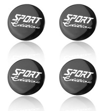 4PCS Wheel Hub Center Caps Stickers, Waterproof 56mm Automotive Sport/Black