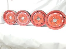 1968 1972 Volkswagen Beetle Oem Set Of 4 Wheel Rims Painted Red 15x4