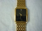 VINTAGE SEIKO QUARTZ WATCH DRESS MENS BLACK DIAL GOLD TONE NEW BATTERY