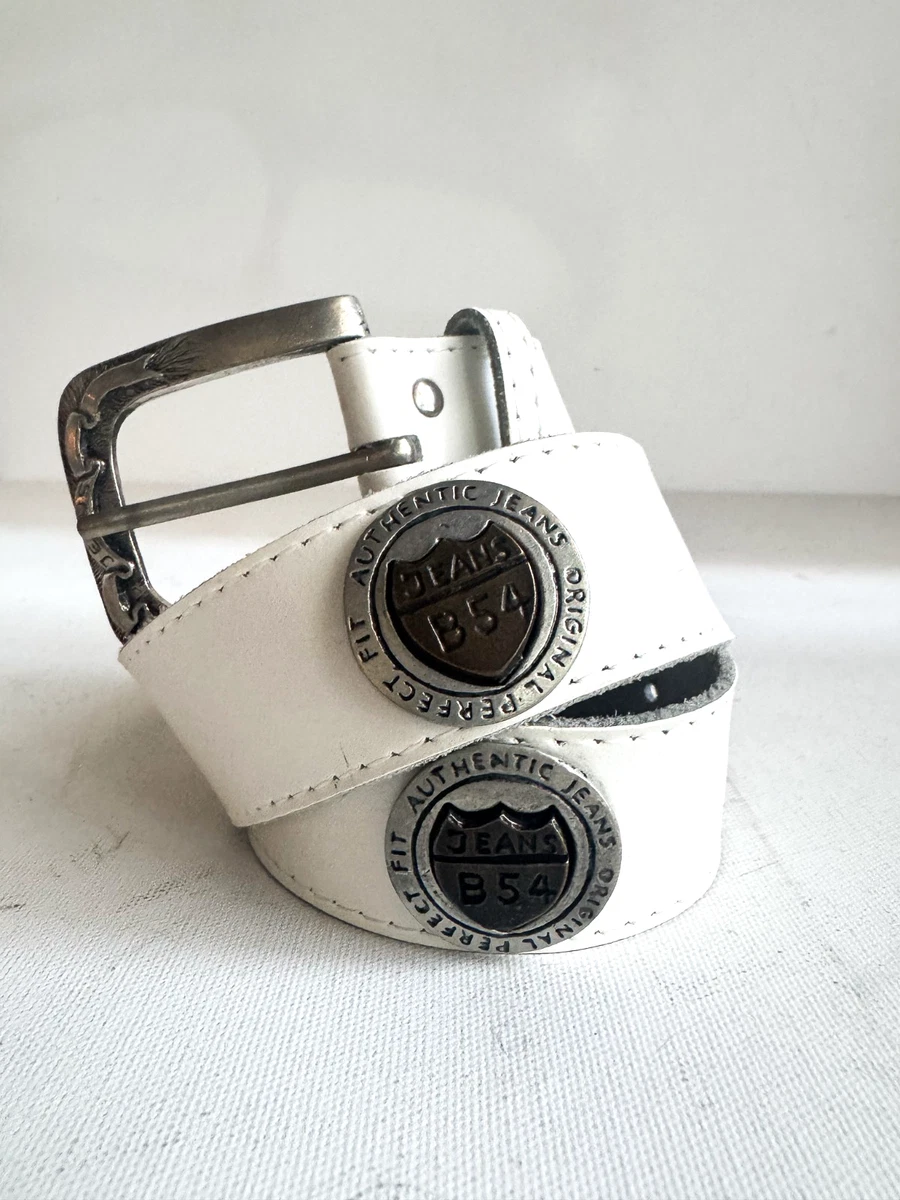 Vintage B 54 White Leather Belt White Leather Vintage Belts for sale | eBay main image 4