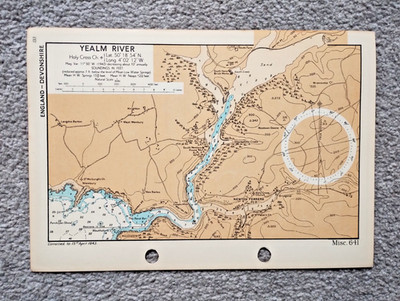 Yealm River, Devon - 1943 Vintage Admiralty Royal Navy Map