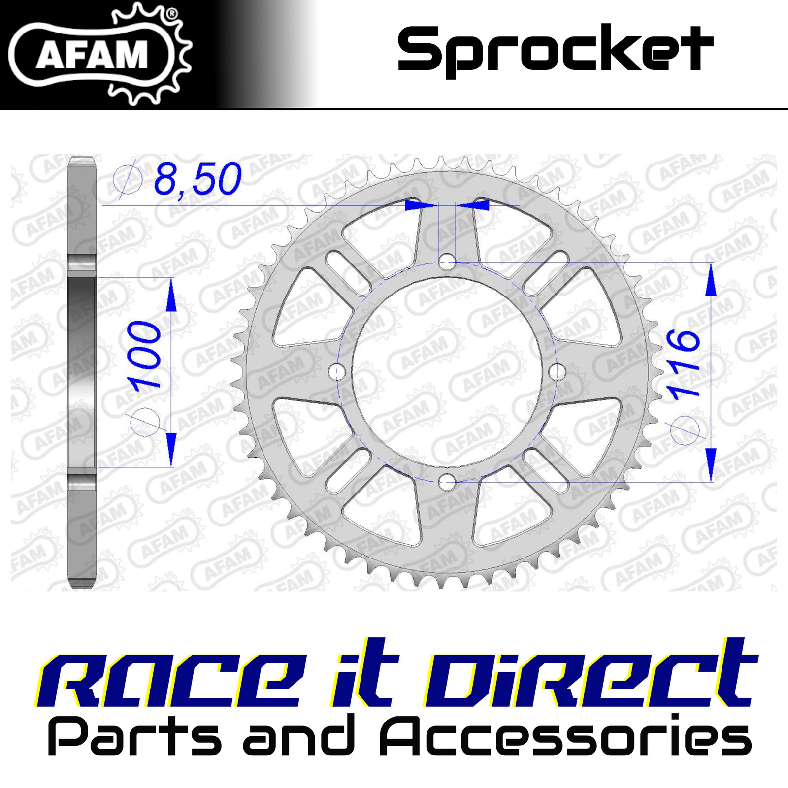 Sprocket for KAWASAKI KX 85 I 17-14 2024 Ultralight 51T Rear AFAM