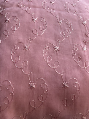 Princess Pink Embroidered Polyester Fabric Formal Star 3 Y x 56'' F55