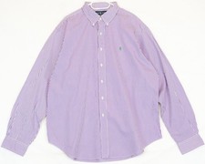 Vintage Ralph Lauren Purple Pin Stripe Classic Fit Button Down Shirt Men's 2XL