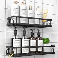 Duschablage Ohne Bohren 2 StüCk Wasserdicht Schwarz Badezimmer Regal