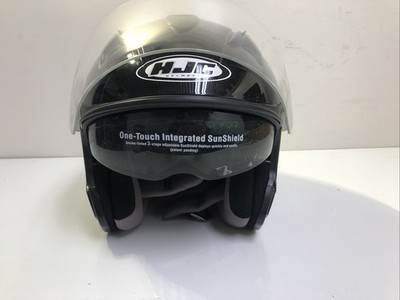 HJC IS-33 Motorcycle Helmet with Sun Shield 3/4 Open Face Helmet BLACK  SMALL | eBay