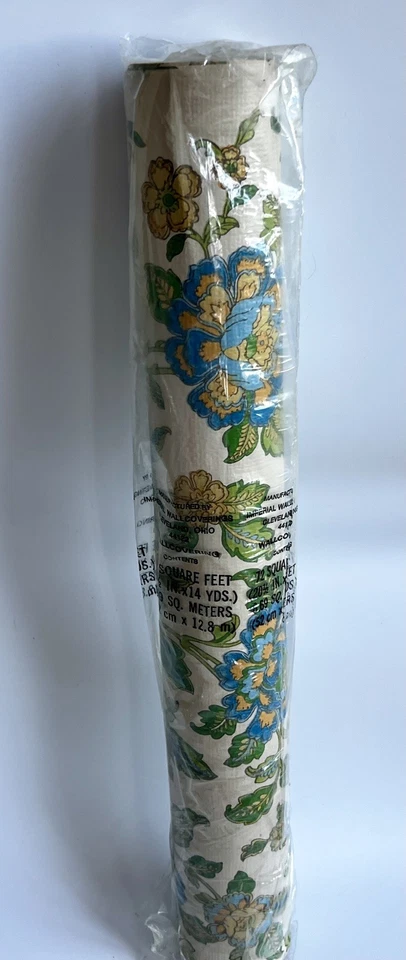 Vintage Retro Floral Wallpaper New Roll Old Stock 72 sq ft Imperial Wallcovering - Image 2 of 4