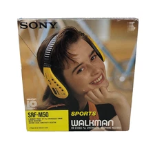 Vintage Sony Walkman Sports FM Stereo SRF-M50 PLL Synthesized Headphone Receiver