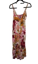 Sweaty Betty Floral Cotton Strappy Wrap Sun Dress S/M Pink Summer Holiday Beach