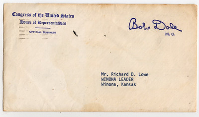 June 8, 1967 - Signed Bob Dole Letter During Sinking of USS Liberty  - XL3B