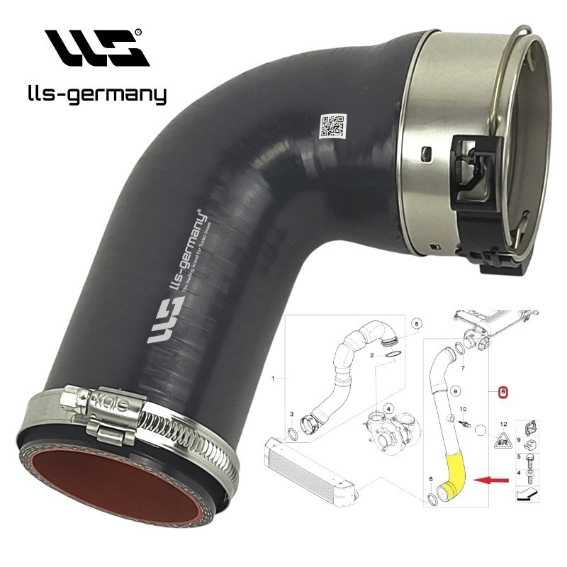 Strengthened Silicone Air Intake Hose for BMW 5er E60 E61 525d 530d 11617799400