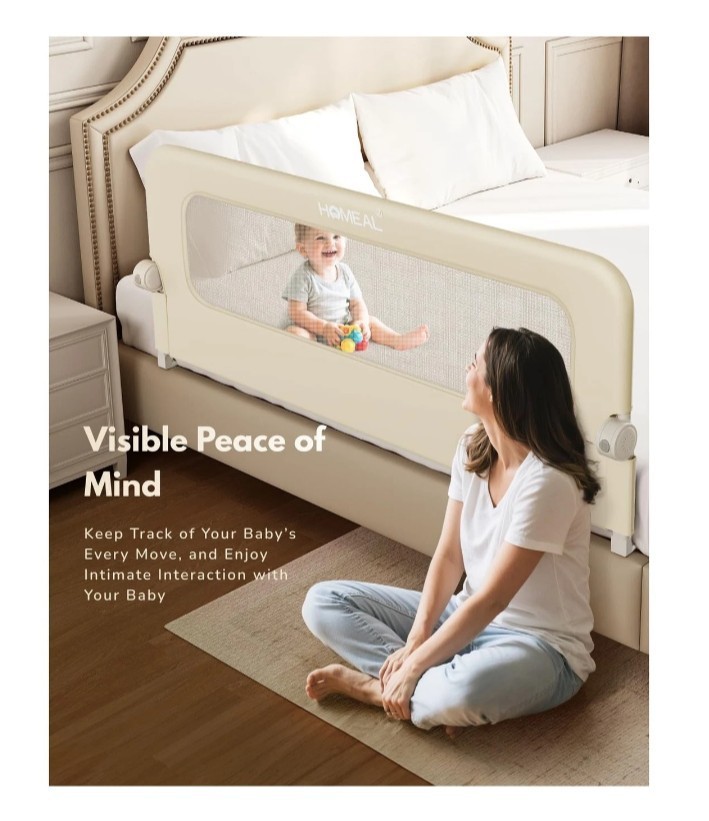 HOMEAL Bed Rail for Toddlers with U-Shape Base - 47"x24" 