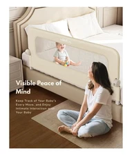 HOMEAL Bed Rail for Toddlers with U-Shape Base - 47"x24" 