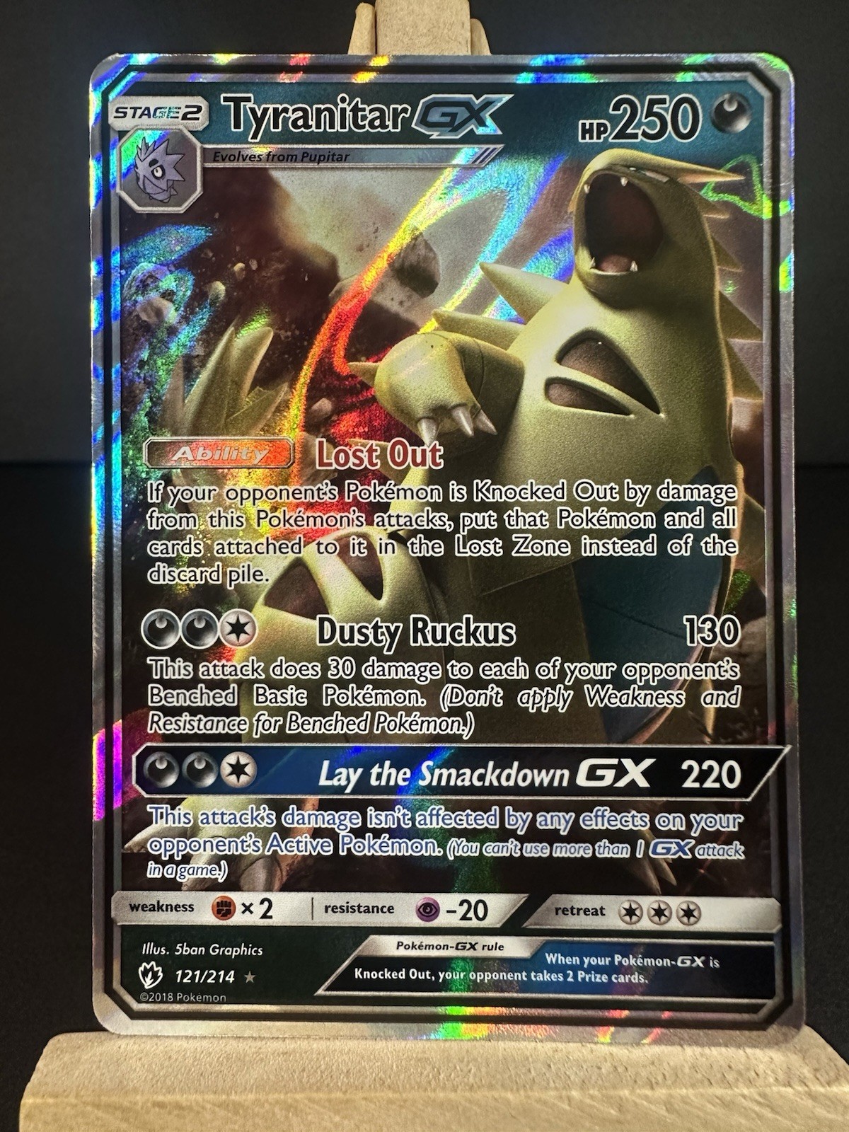 Tyranitar GX 121/214 - Lost Thunder - Pokemon Card NM