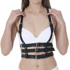 Women Rave Body Chest Harness Waist Belt Caged Bra Festival Dance Club Party