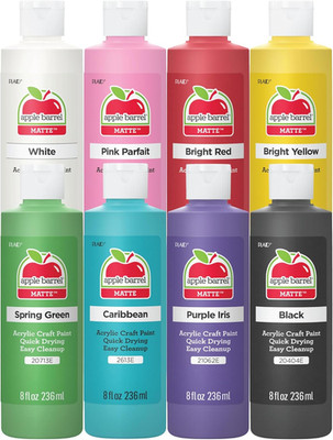 Apple Barrel Acrylic Craft Paint Set, Matte Finish, Set of 8, 8 Fl Oz (Pack of 8