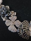Ciner For Joan Rivers Black Silver Floral Statement Necklace Enameled Motifs — photo 5