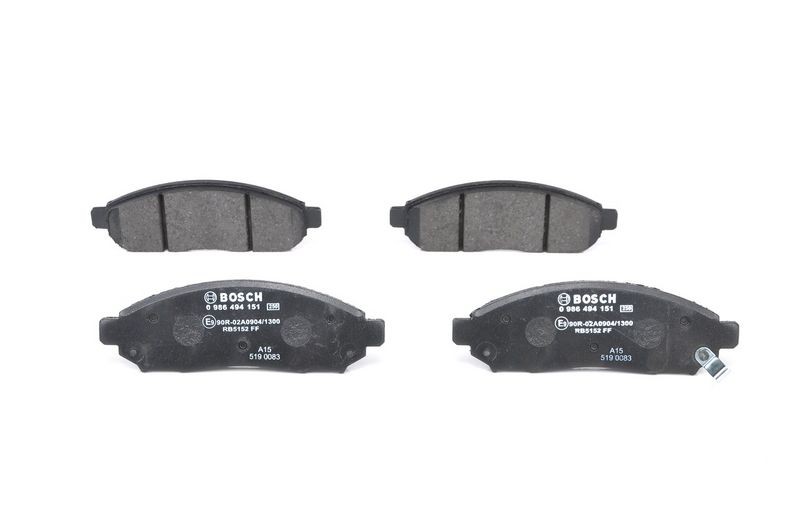 BOSCH 0 986 494 151 plaquettes de frein pour résoudre les sifflements sur NISSAN