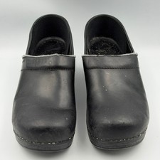 Dansko Professional Clogs Black Leather Slip On Comfort Shoes Women's EU 40 US