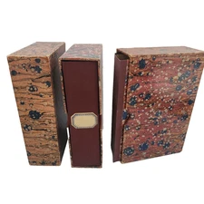 Vintage Marbled Slipcases File Boxes Lot Slip Case Bookcase Storage