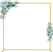 Wokceer Square Backdrop Stand Gold Metal Wedding Arch Stand 6.6FT X 6.6FT