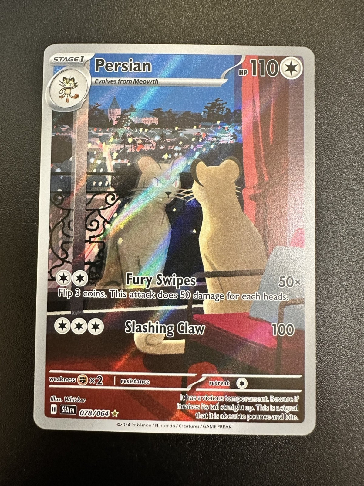 Pokémon TCG Persian Shrouded Fable Holo Illustration Card 078/064 NM or better
