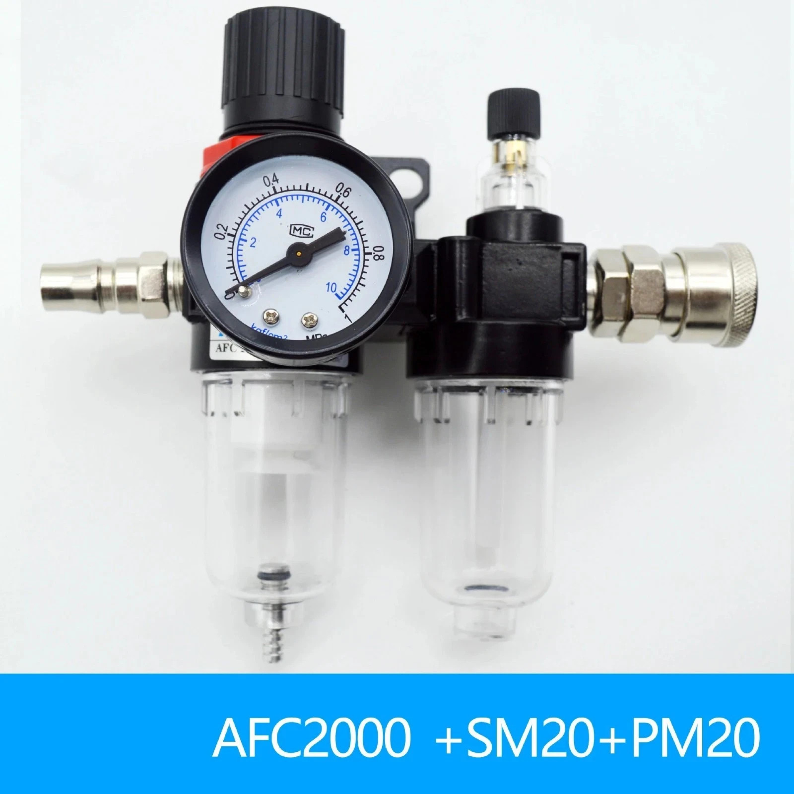 🔥1/4" Air Pressure Regulator Compressor Oil/Water Separator Filter With Gauge