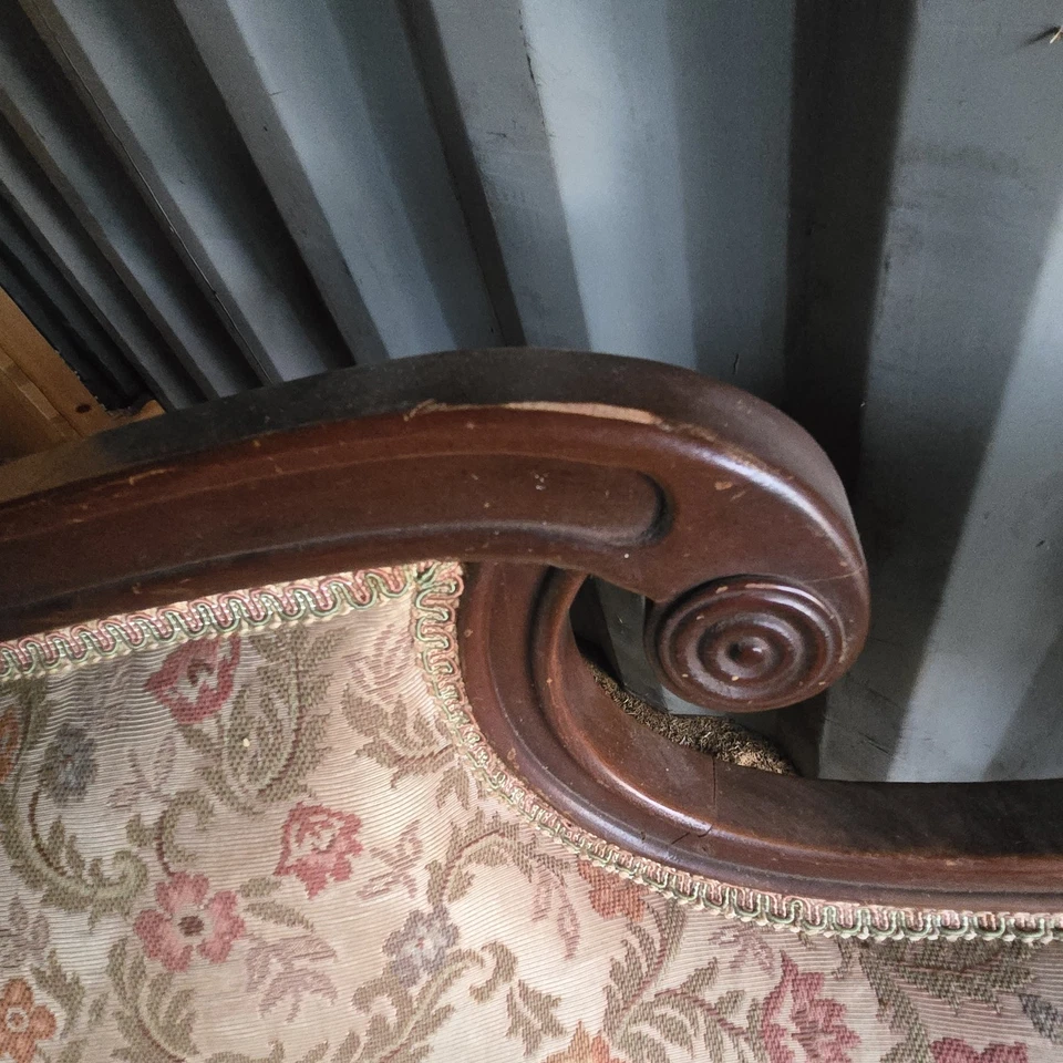 Диван Duncan Phyfe 1940-е диван коготь ножки цветочный полностью оригинальная рама с обивкой - Изображение 4 из 4