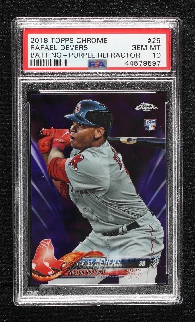 2018 Topps Chrome Purple Refractor 52/299 Rafael Devers #25 PSA 10 GEM MT v9t