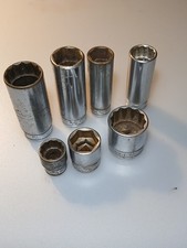 Snap On 7pc Misc Socket Lot SAE Deepweel Short 6pt 12pt Flank Drive All 3/8 Dr.
