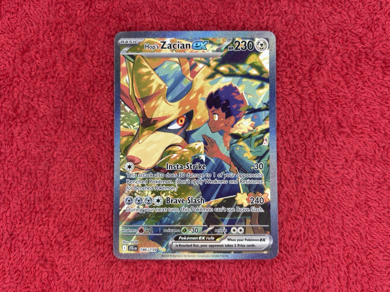 Pokemon - Hop’s Zacian EX - 186/159 - SV09: Journey Together - SIR - NM