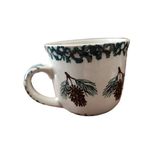 Vintage FOLK CRAFT by Tienshan Pine Cone Collection Coffee or Soup Mug BRAND NEW