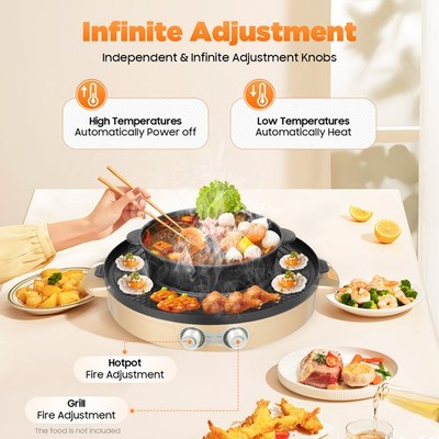 BBQ Elektro Multifunktions Grill Hot Pot Beef Pfanne Pizza Party Geburtstag