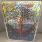 "Tree Of Life" Stained Glass Panel Signed Louis C. Tiffany. 13X9”