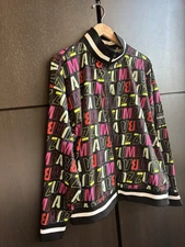 Zumba Wear Colorful All Over Print Full Zip Lightweight Jacket L Pockets