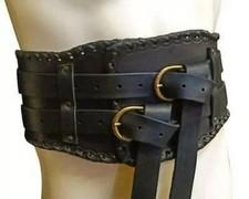 Medieval Roman Gladiator Leather 4mm thick Waist Armor Wide Kidney Belt SCA LARP