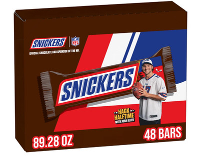 Snickers Full Size Chocolate Candy Bars, 1.86oz Each, 48 Count Box