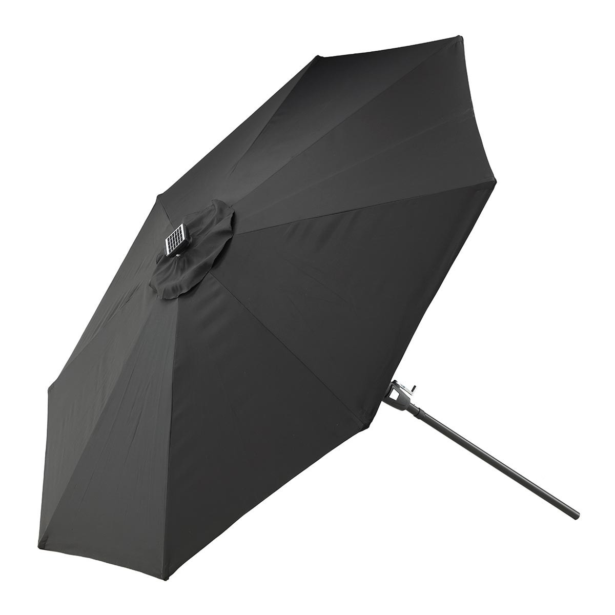 Parasol à LED Sabal 270cm noir design contemporain en aluminium robuste