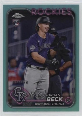 2024 Topps Chrome Update Debut Aqua Refractor 71/199 Jordan Beck Rookie RC 13c5