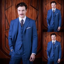 Royal Blue Men's Suits 3PCS Business Formal Tuxedos Jacket Dinner Party Coat