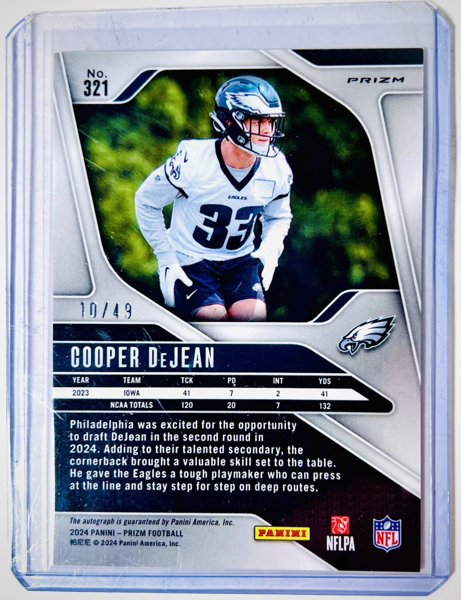 2024 Panini Prizm Rookies Purple Power /49 Cooper DeJean 2024 Panini Prizm Rookies Purple Power /49 Cooper DeJean