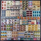 Unused USA Stamp Lot: Vintage US Postage, Original Gum Block & Single Collection