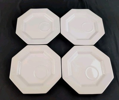 (Set of 4) Independence Ironstone Castleton, Octagonal White 9'' Snack Plates