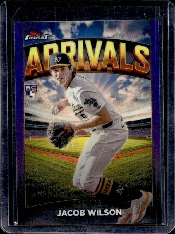 2025 Topps Finest Jacob Wilson Arrivals RC Purple Refractor #/125 Athletics