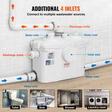Macerating Toilet System with Powerful 800W Macerator Pump