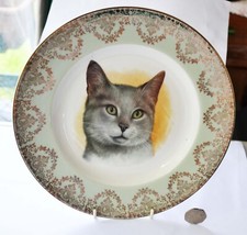 Grindley 10" Decorative Satin-White Ironstone Cat Plate - Staffordshire, England