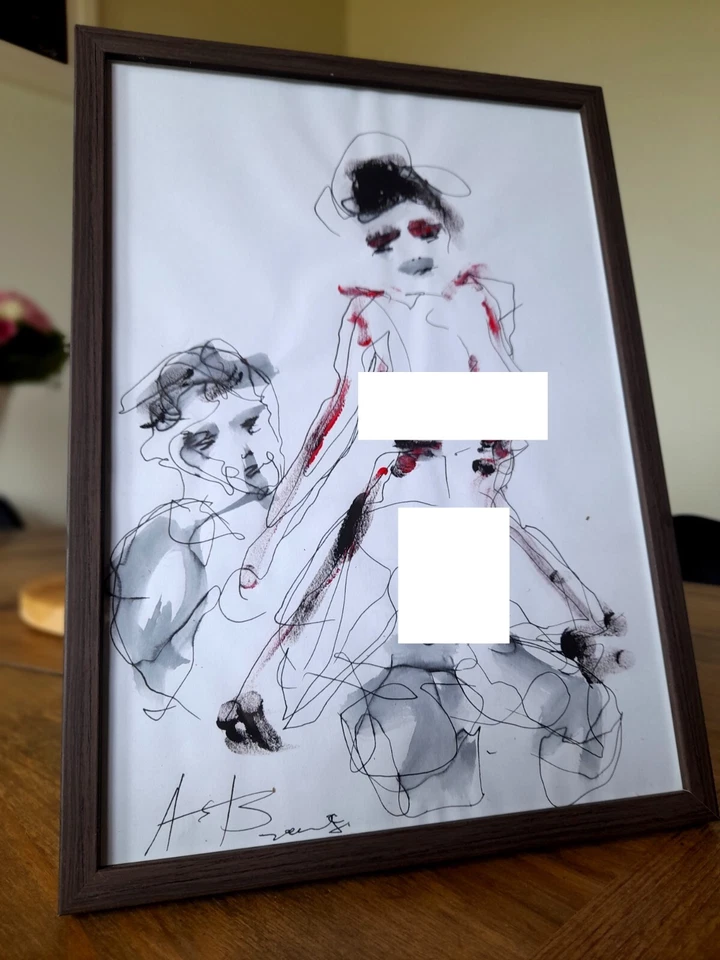 Dessin original de Alexander BAGRAT signée - encadrée - Photo 1/1