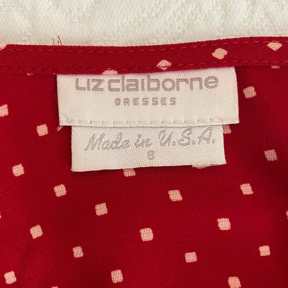 Conjunto Blusa Falda Mujer Liz Claiborne Rojo Rosa Lunares Hasta la Rodilla Volantes 8 Foto 4 de 4
