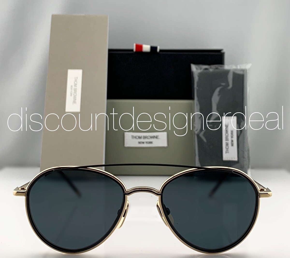 小物 THOM BROWNE TB 109 A GLD BLK 53size Thom Browne Unisex Sunglasses TB-109-A-T-GLD-BLK-53 – Ashford.com