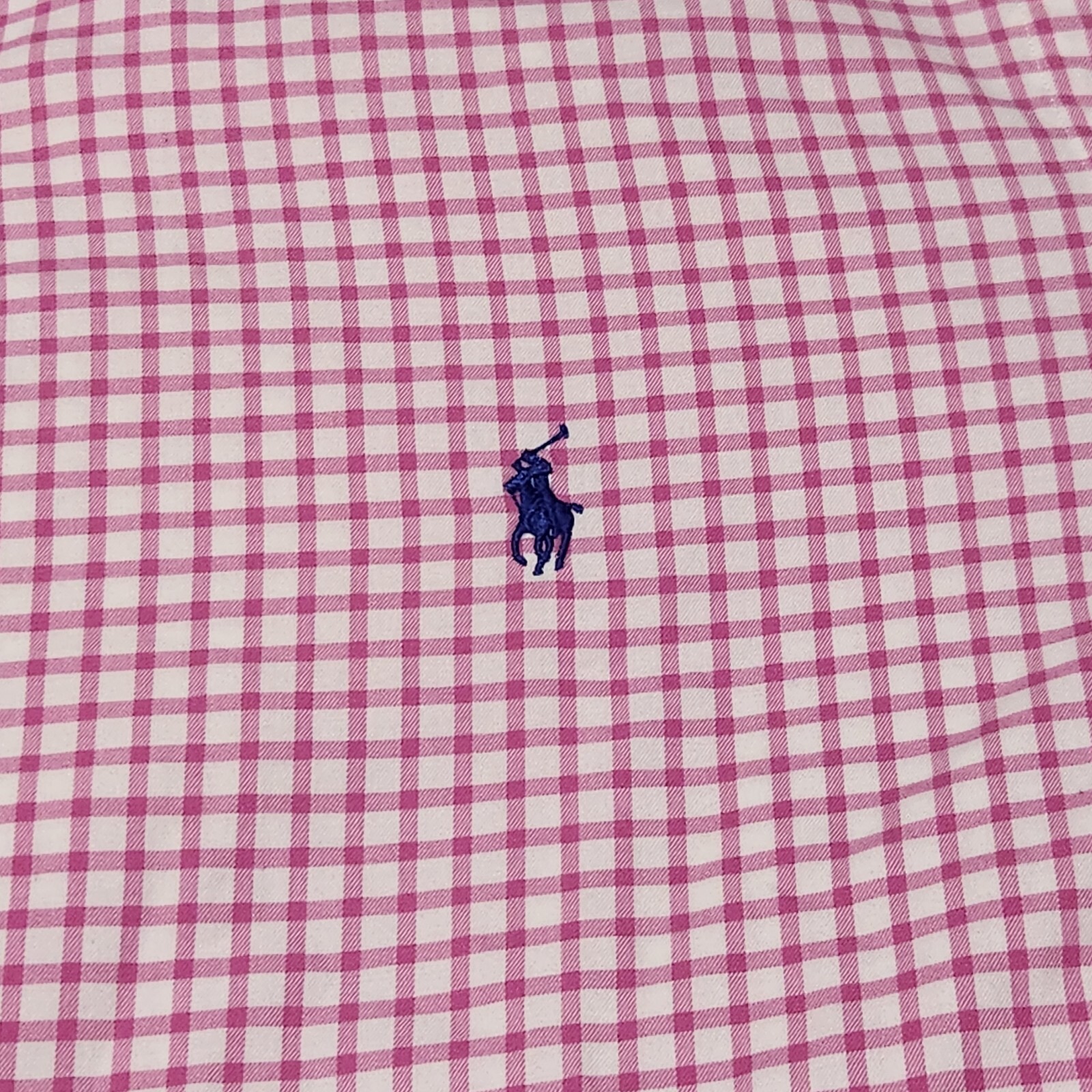 Polo Ralph Lauren manica lunga rosa check camicia gingham uomo large blu pony